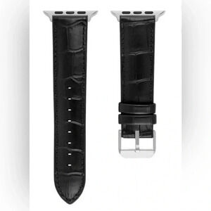 American Exchange Men's Watch Strap, Silver/Black 42-44mm